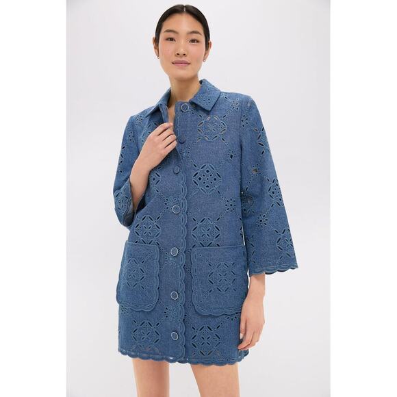 Veronica Beard Dresses & Skirts - Veronica Beard Blue Eyelet Mini Dress